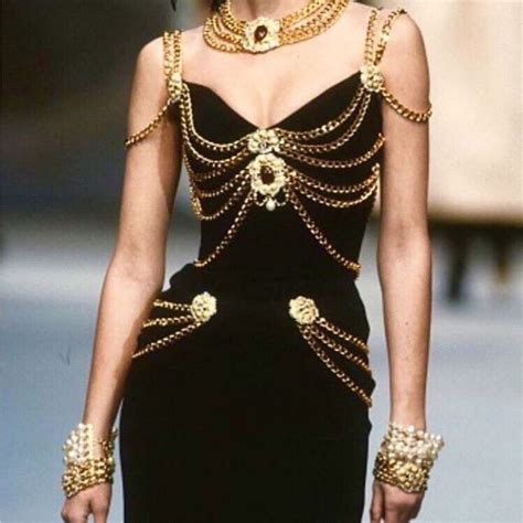 versace dress black and gold